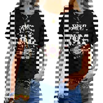 Promoted To Nona Est 2024 Flower Women T-shirt - Thegiftio