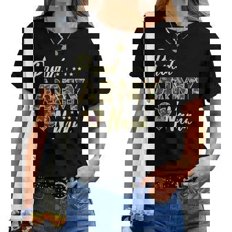 Proud Army Nana Camouflage Soldier Family Love Military Women T-shirt - Thegiftio