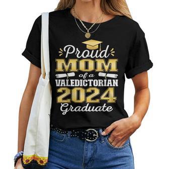 Proud Mom Of 2024 Valedictorian Class 2024 Graduate Women T-shirt - Thegiftio UK