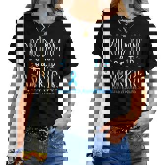 Proud Mom Of A T1d Warrior Diabetes Awareness Diabetic Mom Women T-shirt | Mazezy