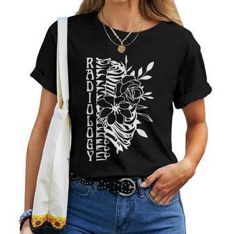 Radiology Technologist Skeleton Floral X-Ray Rad Tech Women T-shirt - Thegiftio UK