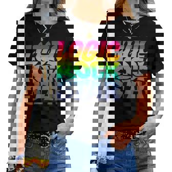 Rainbow Gradient Typography レディースTシャツ - Kawaiitshirt