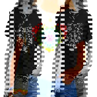 Rainbow Lgbt 猫愛好家 犬 恋人 猫 母 犬 パパ バレンタイン レディースTシャツ - Kawaiitshirt