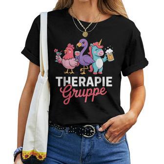 Therapie Gruppe Flamingo Ausflug Mädelsabend Party Mädels T-shirt Frauen - Geschenkecke