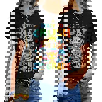 Ready To Crush 2Nd Grade Back Tochool 2Nd Grade Cat Kitten レディースTシャツ - Kawaiitshirt