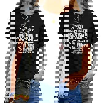 Retro The Last Baseball Season Senior Baseball Mom Ball Mama Women T-shirt - Thegiftio