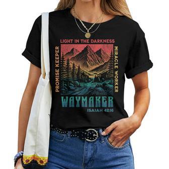 Retro Waymaker Promise Keeper Miracle Worker Jesus Christian Women T-shirt - Thegiftio UK