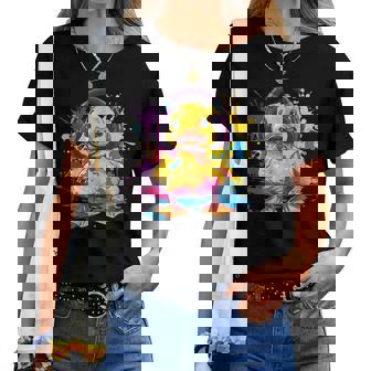 Rubber Duck Music Headphones Rubber Duckling Watercolor Women T-shirt | Mazezy