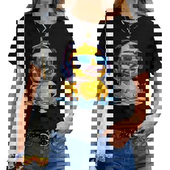 Rubber Duck Techno Dj Rubber Duckling Music Headphones Women T-shirt - Thegiftio