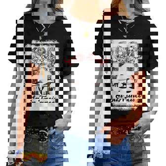 San Francisco Retro Baseball Messy Bun Girl Met At Game Day Women T-shirt - Thegiftio