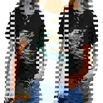 Sea Turtle Surfing Ocean Sea Turtle Ocean Sea Animal Lover Women T-shirt - Thegiftio