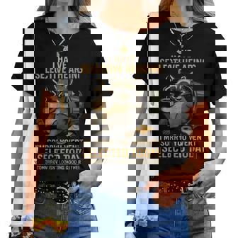 Selective Hearing Raccoon Coffee Trash Panda Women T-shirt | Mazezy