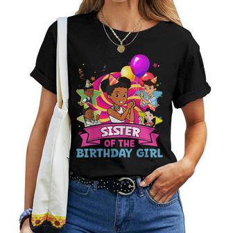 Sister Of Birthday Girl Gracie Pink Doll Family Decorations Women T-shirt - Thegiftio UK