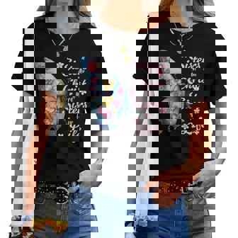 Sisters In Christ Pretty Floral Butterfly Christian Women T-shirt - Thegiftio