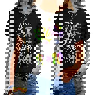 This Slime Queen Is 10 Year Old Birthday 10Th Girl Party Women T-shirt | Mazezy