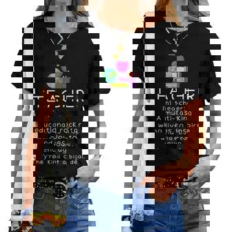 Teacher Definition Divertido Profesor De Escuela De Enseñanza Camiseta de mujer - Regaloses