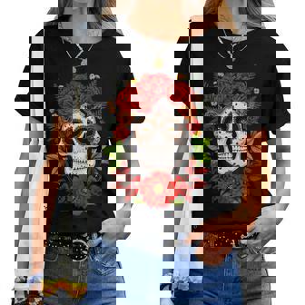 Tête De Mort Mexicaine Dia De Los Muertos Ugarkull T-shirt femme - Cadeauxyz