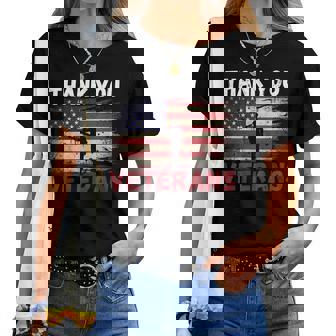 Thank You Veterans Day American Flag For Youth Women T-shirt | Mazezy