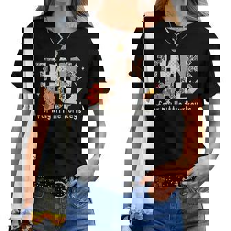 Thankful For My Little Turkeys Thanksgiving Teacher Women T-shirt | Mazezy