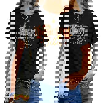 Thankful Vibes Cute Turkey Happy Thanksgiving Girls Women T-shirt | Mazezy