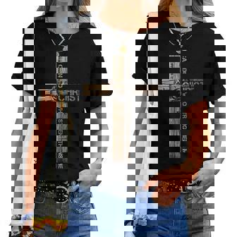 I Can Do All Things Through Christ Cross Jesus Christian Women T-shirt | Mazezy