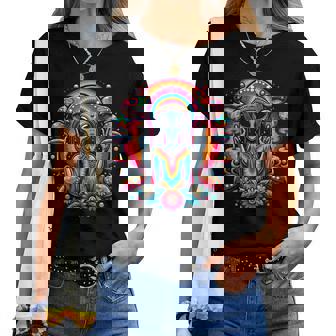 Tie Dye Alien Peace Sign Boho Hippie Women T-shirt | Mazezy