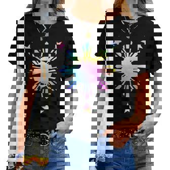 Tie Dye Philippines Flag Cute Filipino Pinoy Filipina Girls Women T-shirt | Mazezy