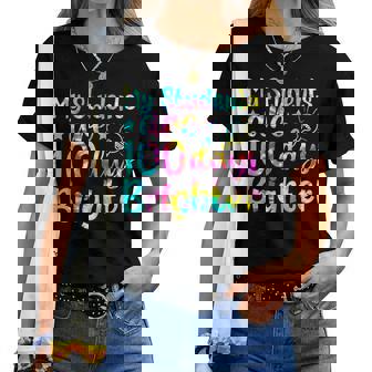 Tie Dye My Students Are 100 Days Brighter Teacher 100 Days Women T-shirt - Thegiftio