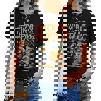 Trick Or Tequila Bartender Halloween Costume Women T-shirt | Mazezy