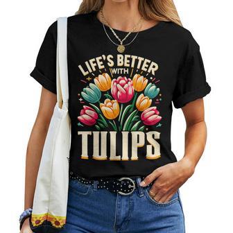 Tulips Tulip Flower Gardener Gardening Springtime Women T-shirt - Thegiftio UK