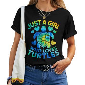 Turtle Tie Dye Just A Girl Who Loves Turtles Women T-shirt - Thegiftio UK