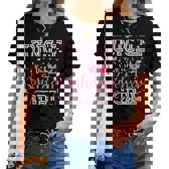 Uncle Of The Birthday Girl Cute Pink Matching Family Party Women T-shirt - Thegiftio