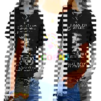 Une Licorne Qui Déchire Humour Licorne Cadeau Fille T-shirt femme - Cadeauxyz