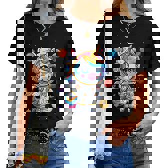 Unicorn Astronaut Cute Space Suit Galaxy Planet Girls Women T-shirt - Thegiftio