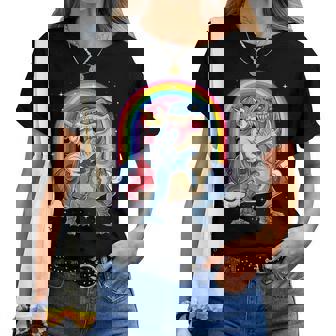 Unicorno Equitazione T Rex Camicia Dinosauro Bambini Ragazze Donne Regali Maglietta da donna - Novitaregali