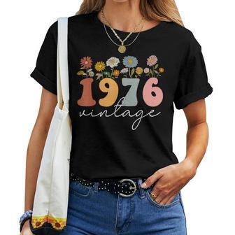 Vintage 1976 Wildflower Floral 48Th Birthday Girls Women T-shirt - Thegiftio UK