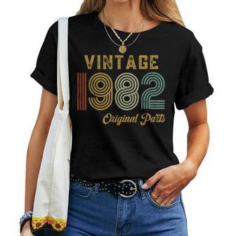 Vintage 1982 Original Parts Retro 43 Years Old Womens Women T-shirt - Thegiftio UK