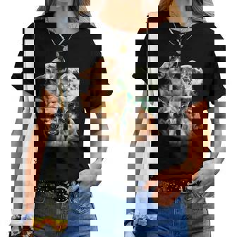 Vintage 90S Chihuahua Howling At The Moon Chihuahua Dog Mom Women T-shirt - Thegiftio