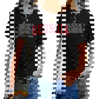 Vintage Georgia Ga Georgia Ga Classic Retro Red Women T-shirt | Mazezy