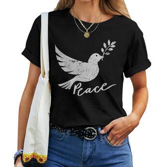 White Dove Peace Symbol Cute Peace Sign Women Women T-shirt - Thegiftio UK