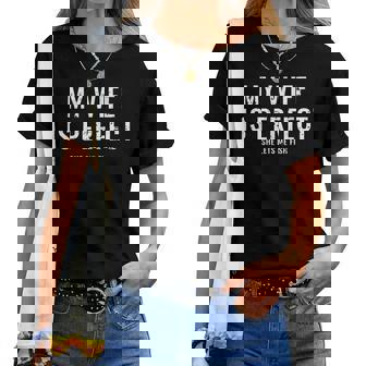 My Wife Is Perfect She Lets Me Fish Fisher Women T-shirt | Mazezy