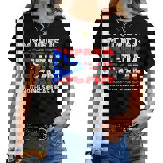 My Wife Is Puerto Rican Nothing Scares Me Heritage Women T-shirt | Mazezy