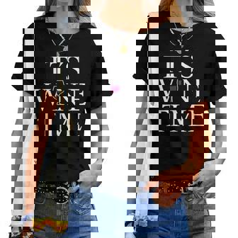 Wine Lovers Wine Time 赤ワインワインメーカー レディースTシャツ - Kawaiitshirt