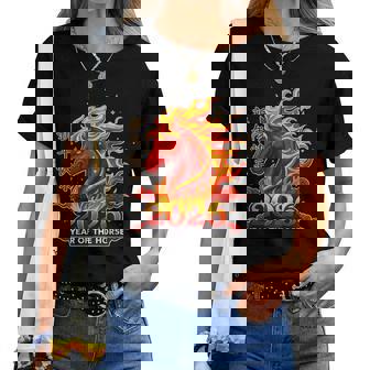 Year Of The Fire Horse Chinese Lunar New Year Zodiac 2026 Women T-shirt | Mazezy