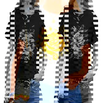 Yellow Rose Flower In Full Bloom Gardener Botanist Flowers Women T-shirt - Thegiftio