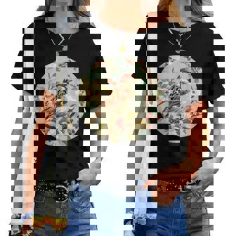 かわいい花のスズメの花の家のスズメ。 レディースTシャツ - Kawaiitshirt