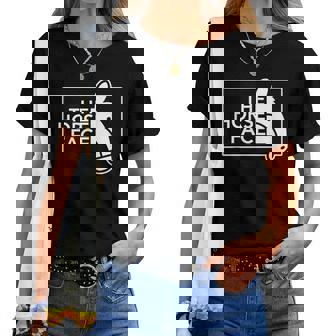 ザ・ホース・フェイス The Horse Face 午年 馬【十二支 干支】2026年 ブランド パロディ レディースTシャツ - Kawaiitshirt