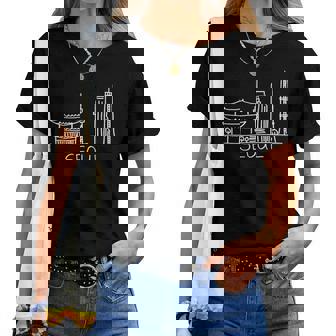 ソウルシティ韓国お土産ギフト 男性 女性 レディースTシャツ - Kawaiitshirt