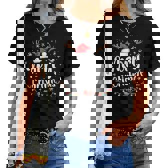 メリークリスマスライト サンタハット クリスマス ファミリー 男性 女性 キッズ レディースTシャツ - Kawaiitshirt