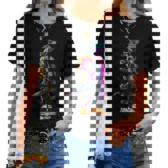 恐竜 漫画 かわいい かわいい かっこいい モチーフ 男性 女性 T-Rex レディースTシャツ - Kawaiitshirt